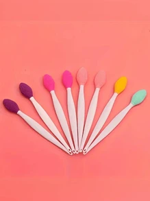 二合一硅胶鼻毛和黑头去除刷 - 柔软双面去角质洁面刷，男女皆宜 - 不含甲醛的护肤工具 - 粉色 - 查看 5