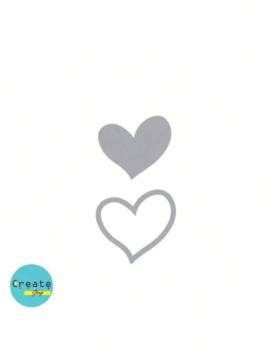Decorative Wall Sticker, Heart 200 Units Of 2 Sizes - Màu Xám nhạt - Xem 1