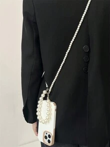 Dây đeo điện thoại di động bằng ngọc trai có thể tháo rời, Túi đeo chéo vai, Thiết kế mới đa năng - trắng - Xem 11