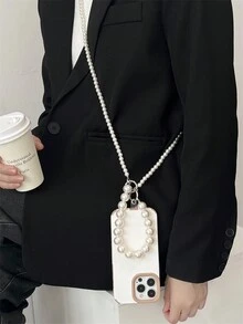 Dây đeo điện thoại di động bằng ngọc trai có thể tháo rời, Túi đeo chéo vai, Thiết kế mới đa năng - trắng - Xem 10
