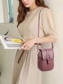 New Stylish Women Shoulder Cell Phone Bag, FASHION SHOPE - Green - View 3