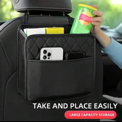 1PC Back Seat Car Organizer And Storage, Car Seat Back Hanging Bag Car Document Holder, Multi-Pocket Bottle Bag Storage Box - Keep Your Car Organized And Clean