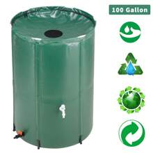 Rain Barrels To Collect Rainwater From Gutter - Rain Collection Barrel Water Barrel Rainwater Collection System Collapsible Rain Barrel - 100 Gallon-green - View 5