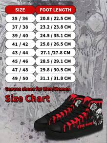 Giày vải canvas có tên tùy chỉnh cho nam, thiết kế hình đầu lâu hoa hồng lãng mạn, giày thể thao đế cao mềm mại, nhẹ, thoải mái dành cho nam, giày trượt ván cổ cao, quà tặng độc đáo, vui nhộn được cá nhân hóa cho mẹ/bố/cô ấy/anh ấy/bạn gái/bạn trai/vợ/chồng/bạn bè - màu đen - Xem 6