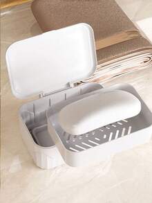 1 hộp đựng xà phòng, không cần khoan, không cần đánh dấu, hộp đựng xà phòng thoát nước hai lớp gắn tường, giá để xà phòng gia dụng, hộp đựng xà phòng phòng tắm - Nhiều màu - Xem 4