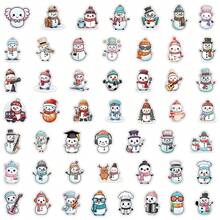 圣诞贴纸套装包含各种节日设计和颜色，可轻松撕下并粘贴在任何地方 - TQ50-0712(雪人) - 查看 4