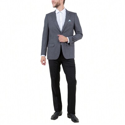 Mens Blazer Jacket Slim Fit Solid Notch Lapel With Two Button Closure Jacket Only