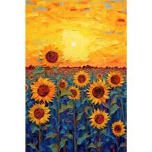 1 件梵高向日葵花朵星空艺术画海报印刷油画帆布画现代家居装饰礼物无框架 - 彩色 - 查看 28
