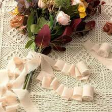 1 卷雪纺丝带，婚礼丝带，新娘花束，礼品包装和 DIY 工艺品，用于婚礼花束插花，礼品包装，蝴蝶结装饰 DIY 礼品包装，圣诞节 - 彩色 - 查看 4