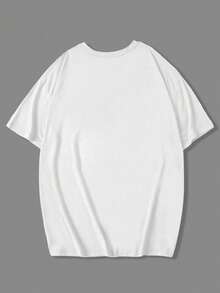 Plus Size Casual Pumpkin Cat Print T-Shirt - 白色 - 查看 2