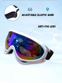 1 Kính trượt tuyết khung lớn mùa đông, dây đeo đàn hồi có thể điều chỉnh, kính cát chống tia cực tím, chống sương mù, chống bụi, chống gió, thích hợp cho lướt, trượt tuyết, đạp xe, phiêu lưu, xe máy, địa hình - Nhiều màu - Xem 5