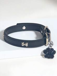 1pc Dog Collar, Suitable For Small Dogs & Cats, Pets Neck Collar - Black - View 28