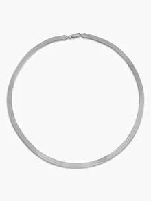 1 件日常时尚蛇形项链，百搭，雕刻文字，18k 金不锈钢首饰，日常佩戴，适合送给好朋友和家人 - 银色 - 銀色 - 查看 6