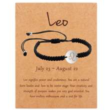 1 pieza Pulsera unisex con de los 12 signos del zodíaco, hecha a mano de acero inoxidable trenzado, de moda