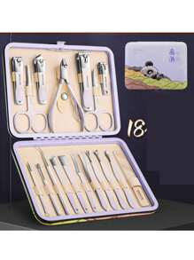 多色高端多用途不锈钢指甲刀掏耳勺便捷家用美甲工具套装耳垢清除耳朵清洁工具套装家用多功能指甲刀套装旅行美容套装日常户外旅行酒店礼品包包收纳盒收纳动漫卡通风格 - 彩色 - 查看 16