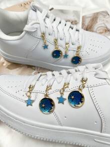 8 chiếc móc giày Blue Planet/Star, thích hợp cho giày thể thao, giày bệt, phụ kiện giày thể thao - Màu xanh lam - Xem 1