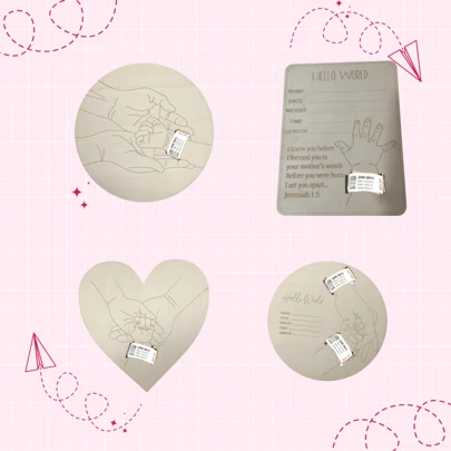 1 件新生儿医院腕带木制工艺品纪念礼物装饰婴儿洗礼家庭装饰礼物婴儿洗礼复活节礼物适合女孩/男孩