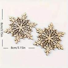 10 件/20 件圣诞空心雪花木制饰品，DIY 圣诞树挂牌，适用于家庭、商店和酒店装饰，圣诞礼物 - 彩色 - 查看 2