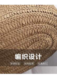 Baila Morena Straw Beach Tote Bag Women Large Faux Leather Striped Shoulder Tote Bag Hand Strap With Zipper - 米色 - 查看 10
