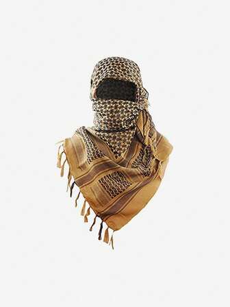 1 件装战术沙漠围巾，户外防晒防尘面罩，骑行围巾，男女战术围巾，防风透气方形围巾