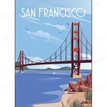 1 tấm áp phích du lịch thế giới thành phố thăm Paris/Mexico/New York in phong cách cổ điển người đam mê du lịch trang trí phòng nhà cổ điển nghệ thuật tranh tường không có khung - Nhiều màu - Xem 37