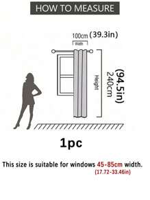 1pc Champagne Beige Blackout Curtain For Quiet Study - Champagne - View 19