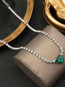 1 件时尚女士心形水晶项链，适合日常佩戴 - 一條項鍊 - 查看 4