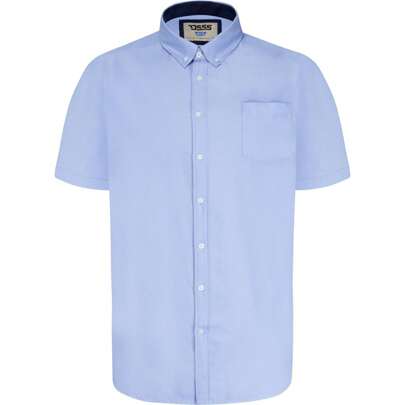 Duke Mens D555 James Oxford Kingsize Short-Sleeved Shirt (Sky Blue)