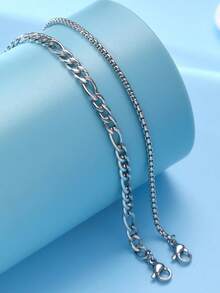 Bộ 2 chiếc/Bộ thời trang thép không gỉ 3+1 NK chuỗi ngọc trai giả chuỗi vòng tay dành cho nam giới mặc hàng ngày Giáng sinh năm mới ngày lễ tình nhân quà tặng ngày lễ - Nhiều màu - Xem 2