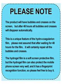 2 pièces Film de protection d'écran hydrogel mat couvrant complètement compatible avec iPhone, Galaxy, Honor, Z Flip et d'autres modèles. Facile à appliquer, prend en charge le déverrouillage par empreinte digitale. Film souple (pas en verre trempé) - mat - Voir 3