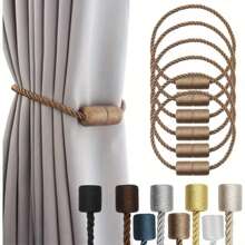 Paquete de 6 anillos magnéticos de estilo vintage para sujetar las cortinas - Cuerda elegante de plástico para fijadores - Pinzas magnéticas resistentes para cortinas para el hogar y la oficina - Multicolor - Ver 12