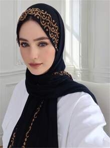 قطعة واحدة، حجاب جديد للنساء حجم كبير، شال حجاب مرصع بالراين ستون قطع القماش الناعمة، عمامة كاجوال موحد اللون، وشاح للنساء، إكسسوارات عبايةرمضان