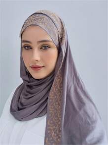 قطعة واحدة، حجاب جديد للنساء حجم كبير، شال حجاب مرصع بالراين ستون قطع القماش الناعمة، عمامة كاجوال موحد اللون، وشاح للنساء، إكسسوارات عبايةرمضان