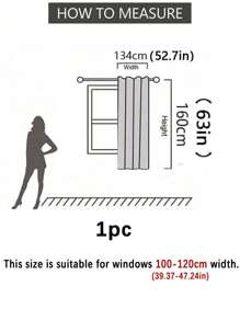 1pc Lime-Green Light Blocking Tranquil Curtain For Study - Lime Green - View 19
