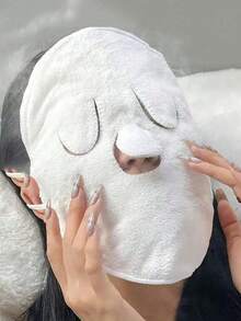 1/2/3/4/10 件装热敷面巾面膜，可重复使用面部蒸汽毛巾，用于冷热皮肤护理，保湿面部蒸汽机，适用于家庭和美容院的美容面部毛巾 - 彩色 - 查看 2