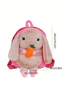 1 件可爱幼儿园书包女童手提斜挎背包儿童卡通草莓熊毛绒背包，毛绒材质，可爱卡通造型，可调节肩带，适合男孩女孩日常上学，可装书本和零食，送儿童生日礼物背包，书包，儿童书包，儿童背包，幼儿背包，迷你背包，小背包，书包学校 - 彩色 - 查看 10