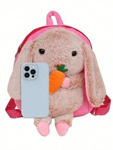 1 件可爱幼儿园书包女童手提斜挎背包儿童卡通草莓熊毛绒背包，毛绒材质，可爱卡通造型，可调节肩带，适合男孩女孩日常上学，可装书本和零食，送儿童生日礼物背包，书包，儿童书包，儿童背包，幼儿背包，迷你背包，小背包，书包学校 - 彩色 - 查看 9