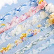 1 Roll 78.74inch(200cm) Various Cloud Themes Stickers On Roll Cutting Decor Hand Account Aesthetic Scrapbooking Personalized DIY Journaling Calendar Collage Diary Material Back To School - 1 Volume - View 3