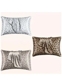 2pcs Leopard Print Pillowcase, Suitable For Hair And Skin, Envelope Closure Pillow Covers (Gold Leopard, Silver Leopard, Pink Leopard)
