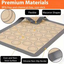 2 peças - Tapete de silicone para assar no forno, Tapete de silicone antiaderente para assar macaron, Tapete de cozimento de meia folha reutilizável resistente ao calor para biscoitos, padaria, confeitaria, macaron