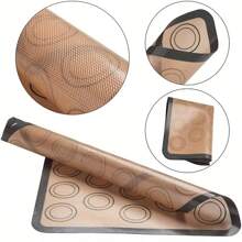 2 peças - Tapete de silicone para assar no forno, Tapete de silicone antiaderente para assar macaron, Tapete de cozimento de meia folha reutilizável resistente ao calor para biscoitos, padaria, confeitaria, macaron