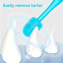 3pcs Cat, Dog, Pet Toothbrush, Anti Tartar Cosmetic Brush, Soft Bristle Size Dog Specific 360 Degree Soft Silicone (Purple/Green/Blue)