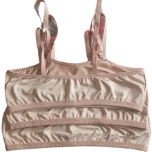 Kit Of 3 Reinforced Nude Children's Tops With Adjustable Straps, Schoolgirl 8 To 12 Years Old, Plain Microfiber - 米色 - 查看 2