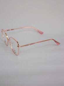 AMIA Women's Metal Eyeglass Frame With Rhinestones On The Temples And Lenses With Blue Filter MOD 8619 - Rusty Rose - View 3