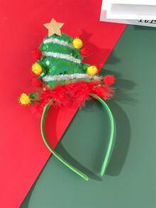 1 件女士圣诞头带，3D 圣诞树设计发箍，可爱个性化，适合圣诞派对 - 彩色 - 查看 2