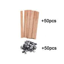 20/50/100 jeux de supports de bougie en bois 1 set = (1 pièce en bois + 1 clip en fer) avec supports de bougie verticaux, convient pour l'artisanat de bougie DIY, la décoration de la pièce, les cadeaux
