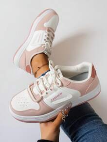 Giày trượt ván thời trang cho nữ, giày thể thao thường ngày đa năng hợp thời trang, giày chạy bộ đế mềm mới - Hồng - Xem 2