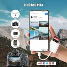 USB C 转 SD 卡读卡器，Type C 转 SD/Micro SD 存储卡读卡器适配器兼容 iPhone 15、16、笔记本电脑、平板电脑、智能手机。 - 白色 - 查看 7