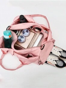 1 件大容量手提训练包旅行包瑜伽包带鞋隔层干湿分离时尚单肩包 - 彩色 - 查看 8