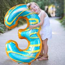 Số bóng bay trang trí tiệc sinh nhật vui vẻ với họa tiết kem bánh rán nổi với khí heli để trang trí sinh nhật kỷ niệm 40 inch 100 cm ý tưởng Vivi bằng giấy bạc - bánh rán - Xem 11